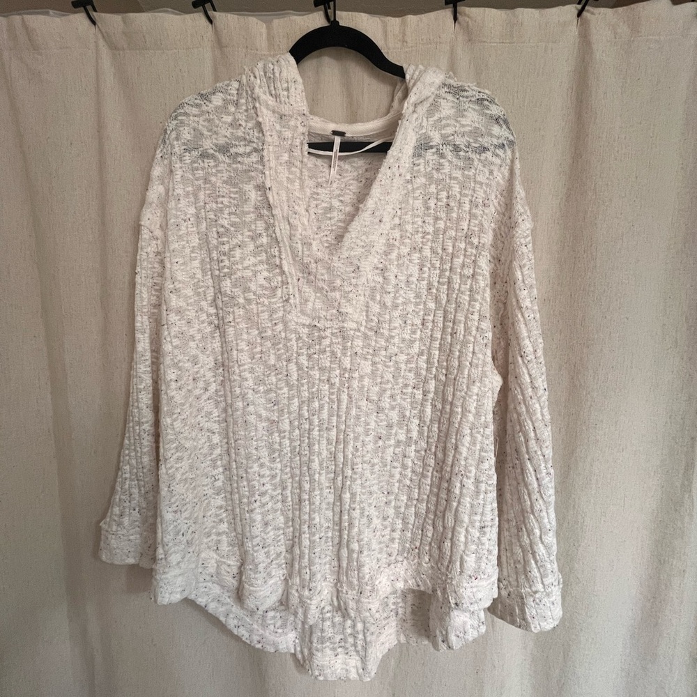 Free People Hoodie Sweater White Lightweight